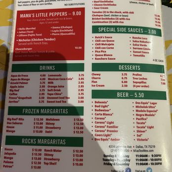Mia's Tex-Mex Restaurant - Menu - Tex-Mex Near Me - Dallas, Texas Mia's Tex-Mex Restaurant - Menu - Tex-Mex Near Me - Dallas, Texas