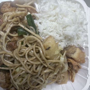 Hunan Yuan - noodles, meat, and vegetables in a styrofoam container - Chinese Near Me - Newbury Park, California Hunan Yuan - noodles, meat, and vegetables in a styrofoam container - Chinese Near Me - Newbury Park, California