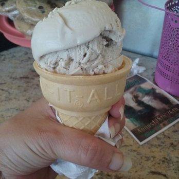 Beth Marie's Old Fashioned Ice Cream - Texas Doctor in a cake cone, Dr Pepper and Pralines - Ice Cream & Frozen Yogurt Near Me - Denton, Texas