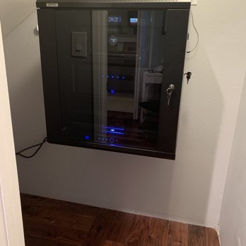 Smart Audio Visual - Media rack in closet. - Home Theatre Installation Near Me