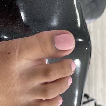 NaiLAX - My pedicure after the color change the lady messed it up while putting the sandals on they never fixed it - Nail Salons Near Me - El Segundo, California