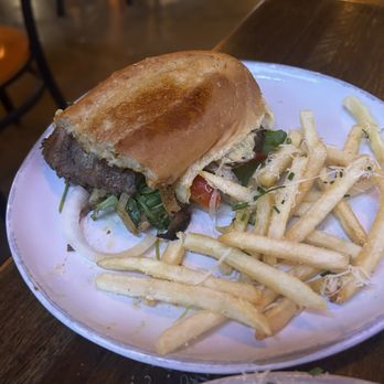 The Bull Pizza Co - Iberian Prime Rib Sandwich Truffle fries - Pizza Near Me - Austin, Texas The Bull Pizza Co - Iberian Prime Rib Sandwich Truffle fries - Pizza Near Me - Austin, Texas