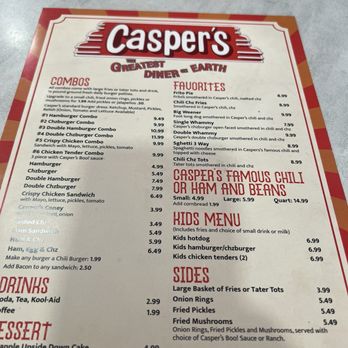 Casper's - Menu as of 02/2025 - Diners Near Me - Springfield, Missouri