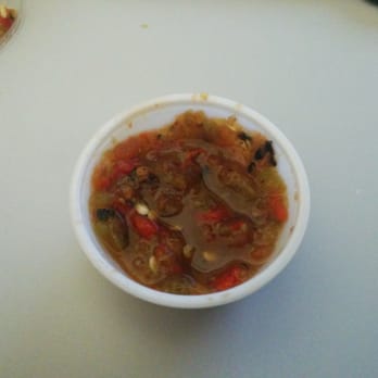 El Tacorrido - Red sauce... Not quite as hot as the green. But HOT!! - Food Trucks Near Me - Austin, Texas