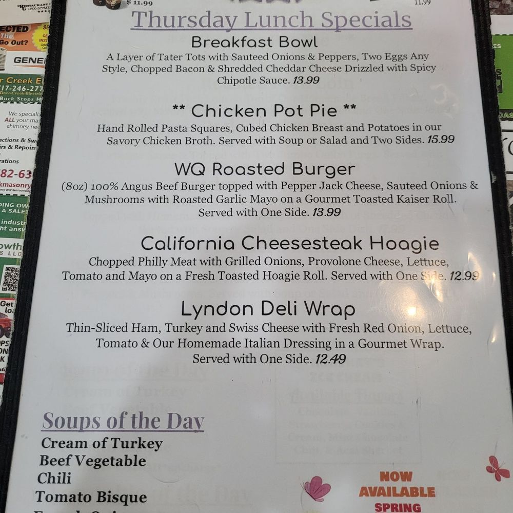 Lyndon Diner - Daily lunch special menu. They also have a daily dinner special menu - Diners Near Me - York, Pennsylvania