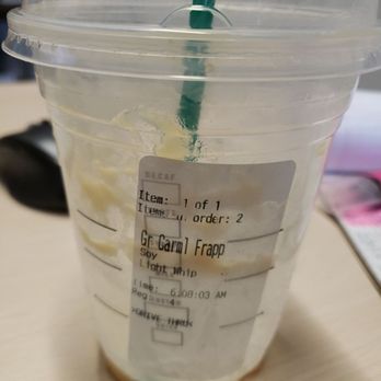 Starbucks - Medium caramel Frappe with soy milk light whipped cream - Coffee & Tea Near Me - Mililani, Hawaii