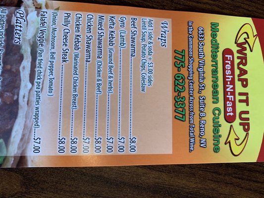 Menu photo 4 Wrap It Up Reno, NV