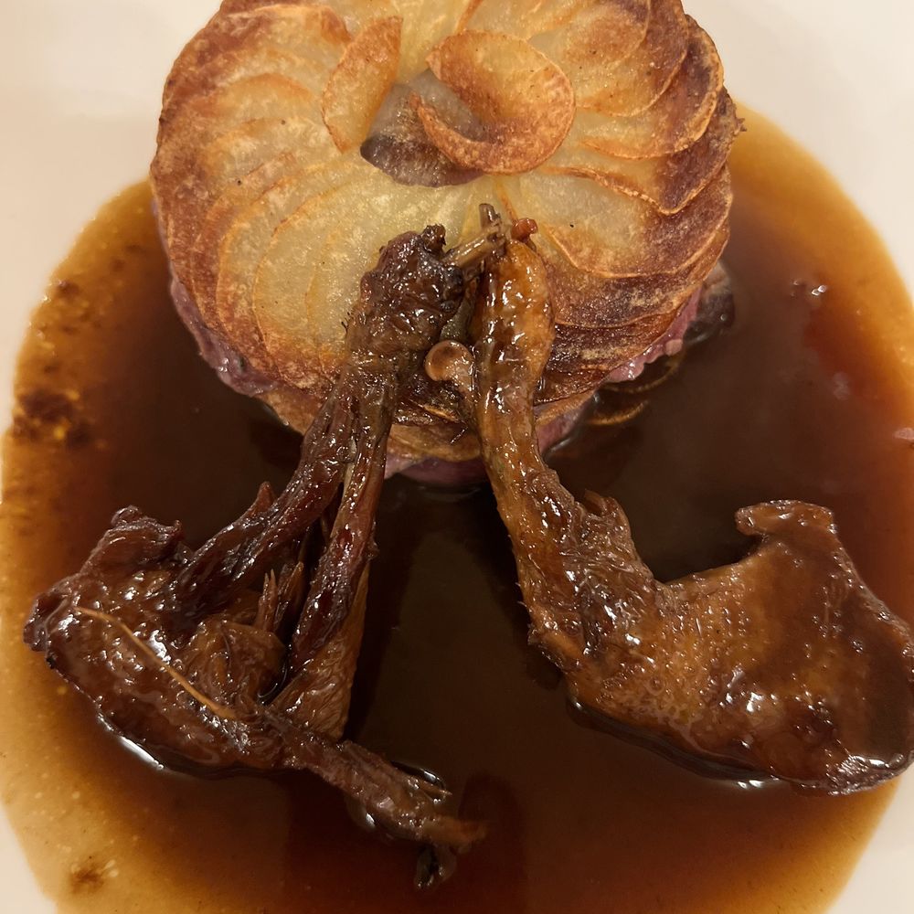 Chez Joséphine - The pigeon is really the must order dish - cooked perfectly medium rare with crispy potatoes. Omg! - French Near Me - Paris, 75 Chez Joséphine - The pigeon is really the must order dish - cooked perfectly medium rare with crispy potatoes. Omg! - French Near Me - Paris, 75