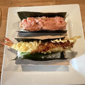 Sushi K - Shrimp tempura handroll, spicy tuna handroll - Sushi Bars Near Me - Beverly Hills, California