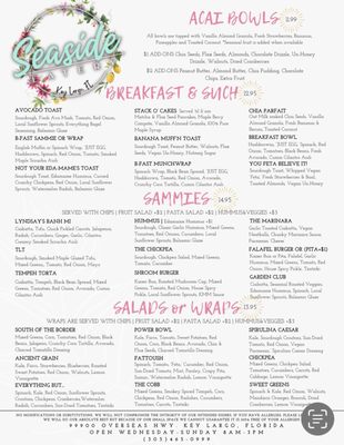 Menu photo 2 Seaside Eatery Key Largo, FL