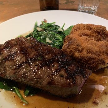 Cooperage Inn - Maple glazed prime strip steak, Mac & cheese frittata. - Comfort Food Near Me - Baiting Hollow, New York
