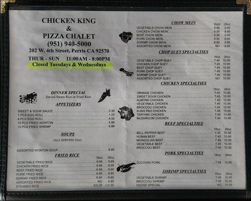 Menu photo 2 Chicken King Perris, CA