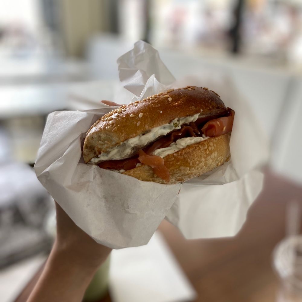 Cafe Beatrice - Lox Bagel with Charred Onion Cream Cheese. - Cafes Near Me - Cambridge, Massachusetts Cafe Beatrice - Lox Bagel with Charred Onion Cream Cheese. - Cafes Near Me - Cambridge, Massachusetts
