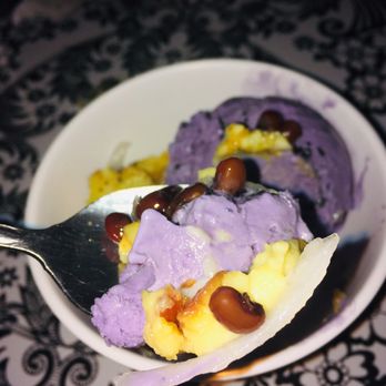 Bayan Ko - Ube sundae with red beans, young coconut, and flan!!! Delicious! - Cuban Near Me - Chicago, Illinois Bayan Ko - Ube sundae with red beans, young coconut, and flan!!! Delicious! - Cuban Near Me - Chicago, Illinois