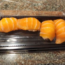 Tiny salmon nigiri. $5 for 2.