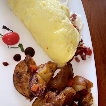 Angry Moon Cafe - French Ham & Cheese Omelette - Wine Bars Near Me - Palm Beach Gardens, Florida
