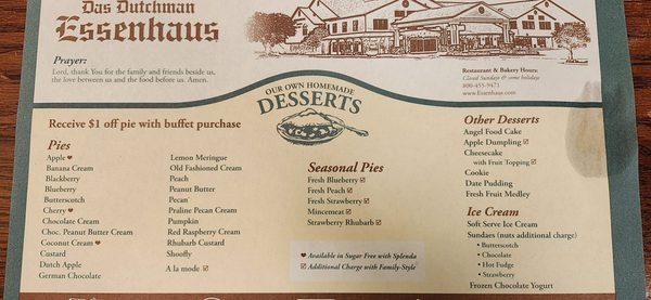 Menu photo 1 Das Dutchman Essenhaus Middlebury, IN