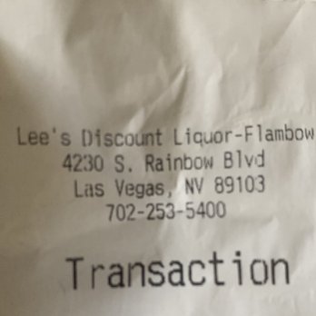 Lee's Discount Liquor - receipt - Beer, Wine & Spirits Near Me - Las Vegas, Nevada