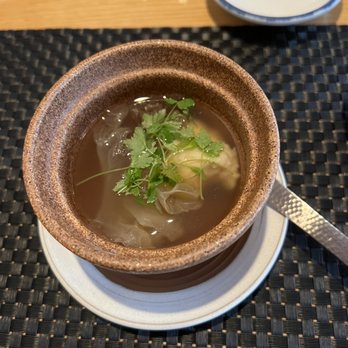 Sushi Taro - Fish broth soup with woodear mushrooms and crab/scallop cake - Sushi Bars Near Me - Washington, DC, District of Columbia Sushi Taro - Fish broth soup with woodear mushrooms and crab/scallop cake - Sushi Bars Near Me - Washington, DC, District of Columbia