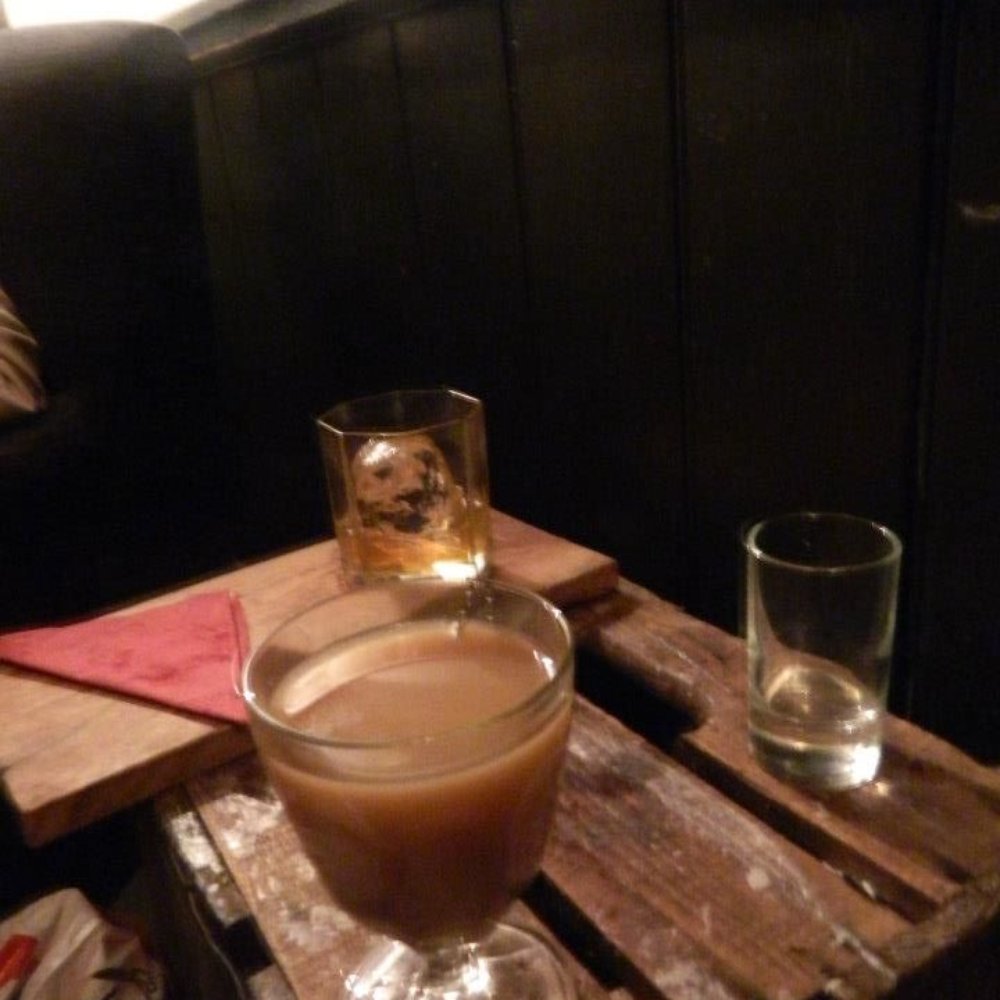 The Moch Distiller (after the entertaining heating and pouring) and the Puffing Devil (ice cream malt in hand, not photo)