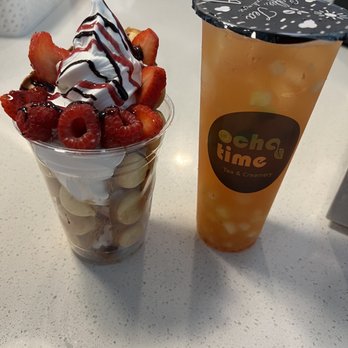 Ocha Time Tea & Creamery - My favorites Mango & Peach Tea & Bubble waffle sundae - Bubble Tea Near Me - Charlotte, North Carolina Ocha Time Tea & Creamery - My favorites Mango & Peach Tea & Bubble waffle sundae - Bubble Tea Near Me - Charlotte, North Carolina