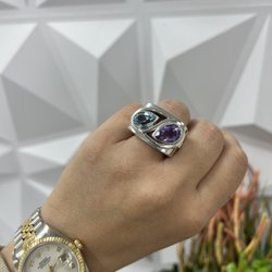 Precious Elements Jewelry & Coin - Custom made white gold ring using our clients gemstones from a previous old piece.