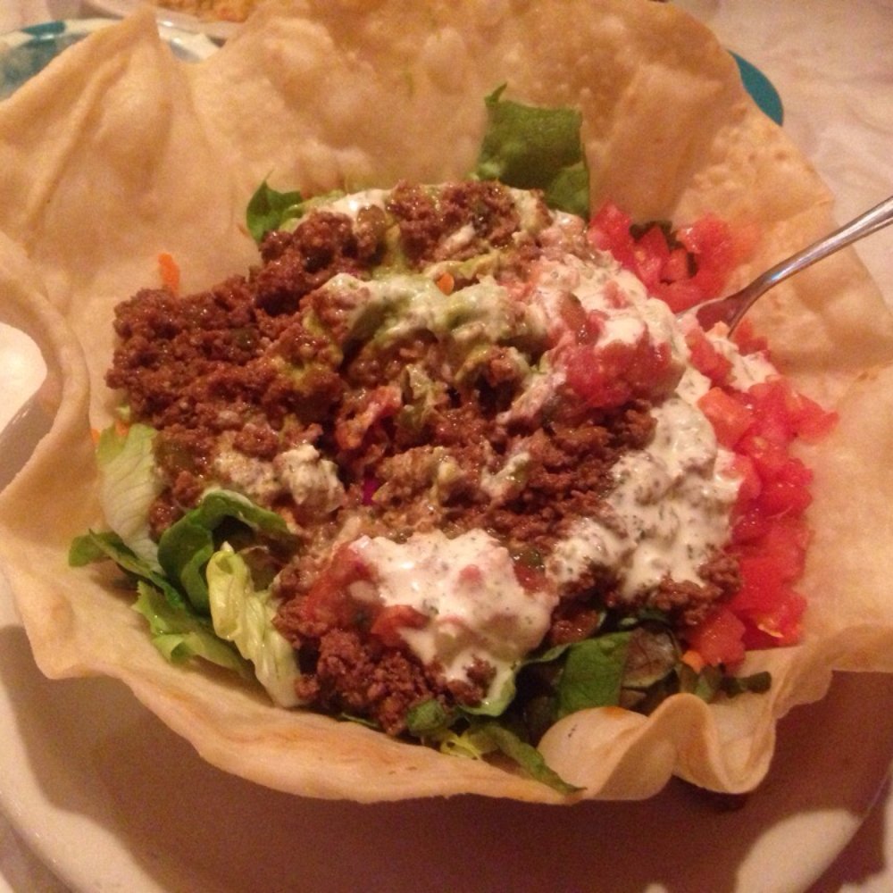 Chuy's - Taco salad with ground beef and creamy dressing masterpiece. - Mexican Near Me - Nashville, Tennessee Chuy's - Taco salad with ground beef and creamy dressing masterpiece. - Mexican Near Me - Nashville, Tennessee