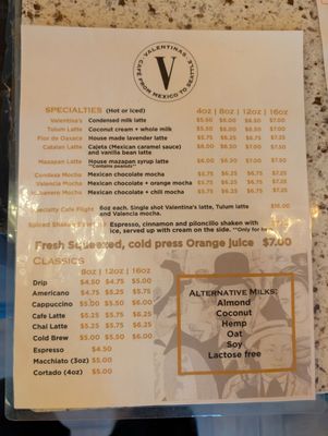Menu photo 1 Valentina’s Cafe Seattle, WA