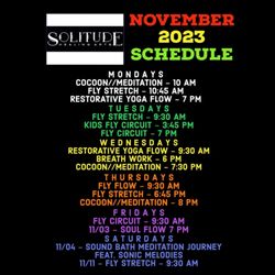 Solitude Healing Arts - November classes