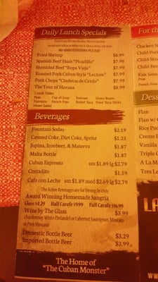 Menu photo 5 Las Palmas Latin Grill Tampa, FL