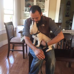 Trying to initiate a little bite from the pup but he's gotten a lot better. Trying to initiate a little bite from the pup but he's gotten a lot better.