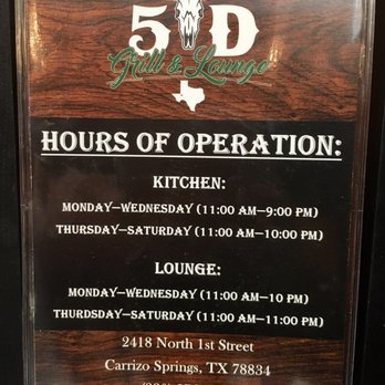 5D Grill & Lounge - American Near Me - Carrizo Springs, Texas 5D Grill & Lounge - American Near Me - Carrizo Springs, Texas
