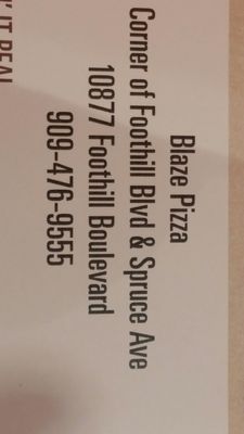 Menu photo 5 Blaze Pizza Rancho Cucamonga, CA