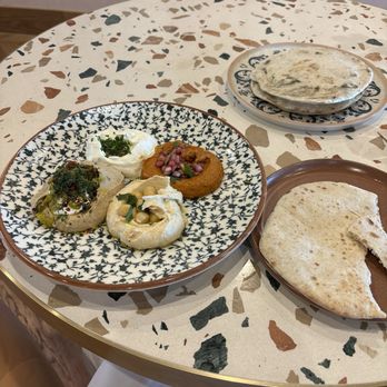 Clio - Mezze dip sampler plate - Mediterranean Near Me - Omaha, Nebraska