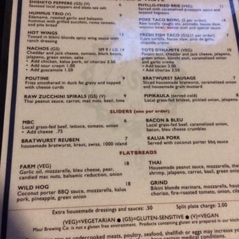 Maui Brewing - Menu - Brewpubs Near Me - Lahaina, Hawaii Maui Brewing - Menu - Brewpubs Near Me - Lahaina, Hawaii