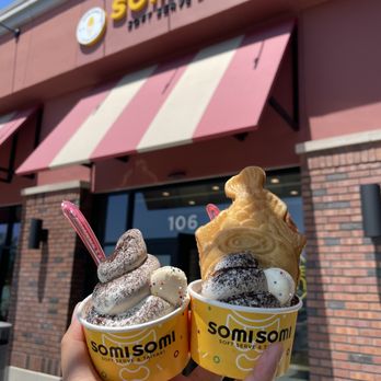 Somisomi - Nutella filled fish waffle with Oreo/milk soft serve - Ice Cream & Frozen Yogurt Near Me - Pleasanton, California Somisomi - Nutella filled fish waffle with Oreo/milk soft serve - Ice Cream & Frozen Yogurt Near Me - Pleasanton, California