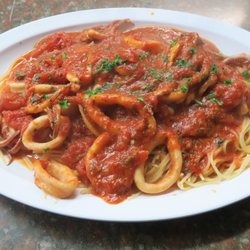 Ciccio's Pizza - Calamari over Spaghetti
