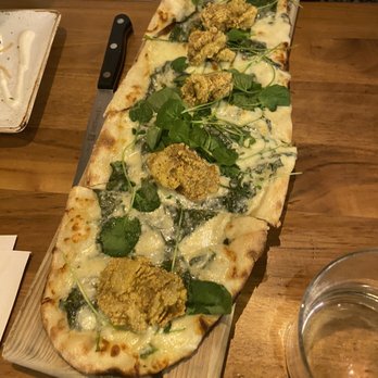 Meril - New Years Special - Fried Oyster Rockefeller Flatbread - New American Near Me - New Orleans, Louisiana Meril - New Years Special - Fried Oyster Rockefeller Flatbread - New American Near Me - New Orleans, Louisiana