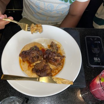 Kiss - Oxtail and grits - New American Near Me - Houston, Texas Kiss - Oxtail and grits - New American Near Me - Houston, Texas