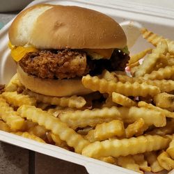 Cherry City Wings - Wild Cherry Whiskey Chicken Sandwich with Fries