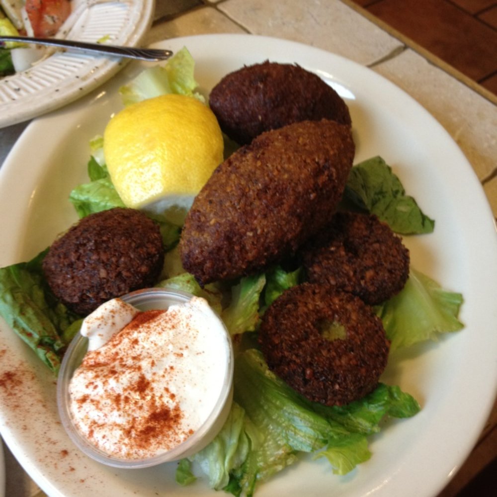 Taboon - Gigantic fried kibbe and falafel from the mezza combo - Middle Eastern Near Me - Flint, Michigan