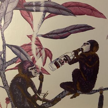 Dear Irene - Funny wallpaper in restroom - Cocktail Bars Near Me - Bend, Oregon