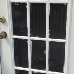 Paint on window tint, entirety of double doors will need re-tinting.