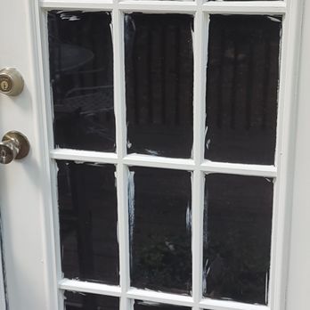 Buford Painters - Paint on window tint, entirety of double doors will need re-tinting. - Painters Near Me
