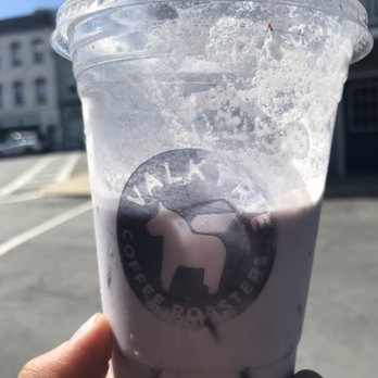 Valkyrie Coffee Roasters - Ube Latte- I couldn't resist drinking most of it before snapping the picture - Coffee Roasteries Near Me - Chester, New York Valkyrie Coffee Roasters - Ube Latte- I couldn't resist drinking most of it before snapping the picture - Coffee Roasteries Near Me - Chester, New York