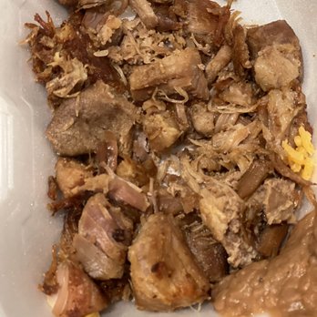 Tex-Mex Joe's - Carnitas Taco (we'd already eaten some and tortilla & toppings came on the side) meat was out of this world!!! Definitely ordering again! - Tex-Mex Near Me - Austin, Texas