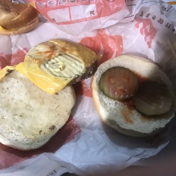 Burger King - Pictures of the bacon cheeseburgers from Burger King without any Bacon!! I paid for Bacon and got none - Fast Food Near Me - New Rochelle, New York Burger King - Pictures of the bacon cheeseburgers from Burger King without any Bacon!! I paid for Bacon and got none - Fast Food Near Me - New Rochelle, New York