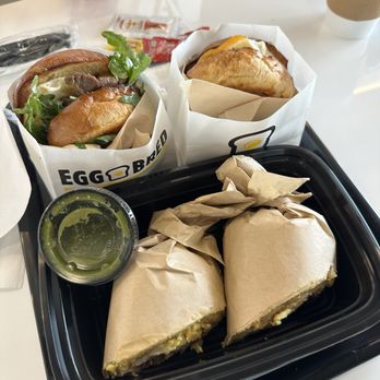 Eggbred - Ribeye steak and eggs, sausage egg and cheese, and ham burrito! - Breakfast & Brunch Near Me - Huntington Beach, California