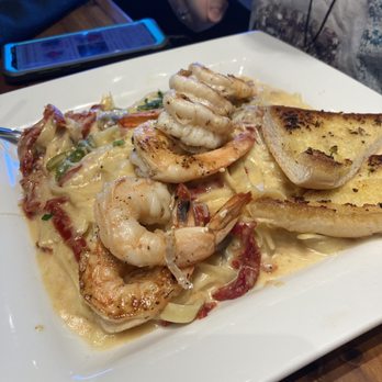 Anaya’s Seafood Scratch Kitchen - Grilled shrimp and pasta - not supposed to have seasoning but there it is - Seafood Near Me - Plano, Texas
