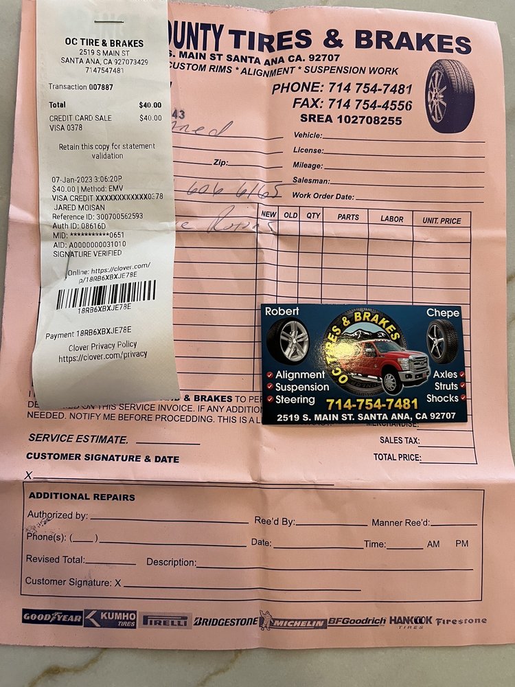 ORANGE COUNTY TIRES & BRAKES 15 Photos & 47 Reviews 2519 S Main St, Santa Ana, California